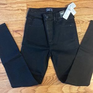 NWT Abercrombie & Fitch Simone high-rise super skinny black jeans